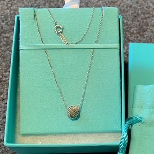 Tiffany & Co. Twist Silver Knot Pendant Necklace